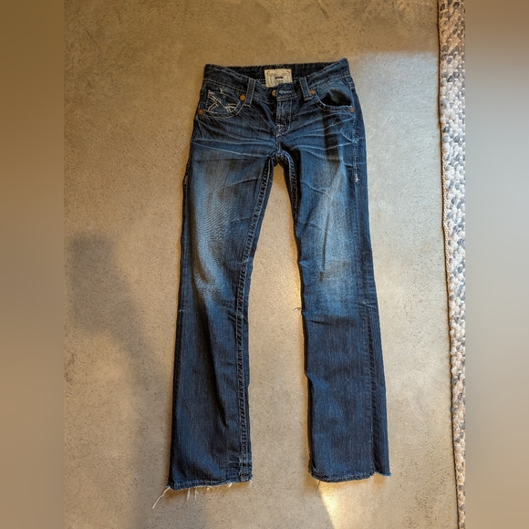 Y2K Big Star Sophie Dark Wash Ultra Low Rise Flare Jeans 29 - Picture 3 of 15